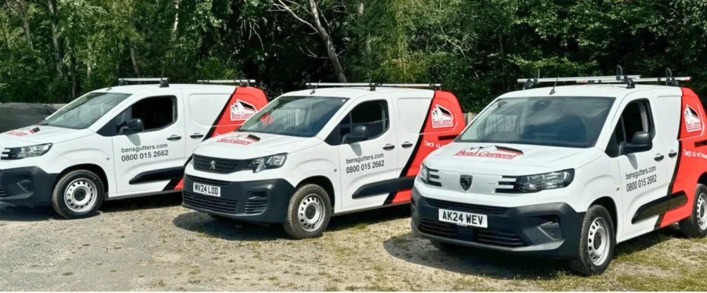 Our fleet of gutter cleaning vehicles in Faversham