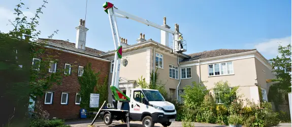 Gutter cleaning a commercial property in Faversham